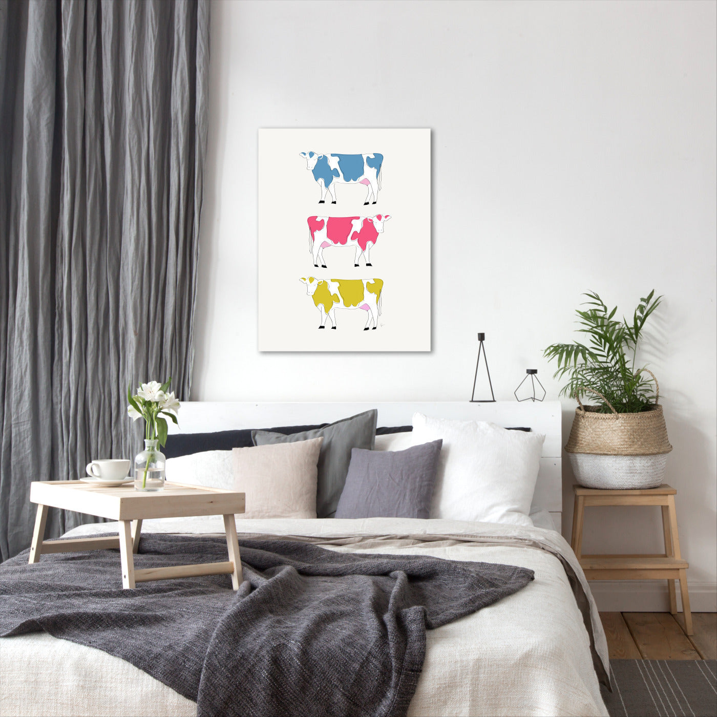 Colorful Cows by Lyman Creative Co - Wrapped Canvas - Wrapped Canvas - Americanflat