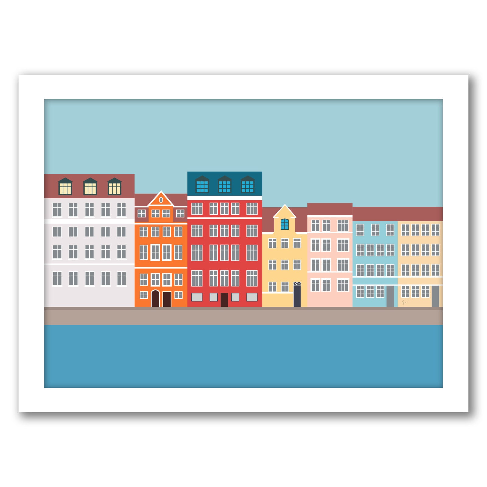 famlende kam R Nyhavn Copenhagen Denmark South by Lyman Creative Co - Framed Print –  Americanflat