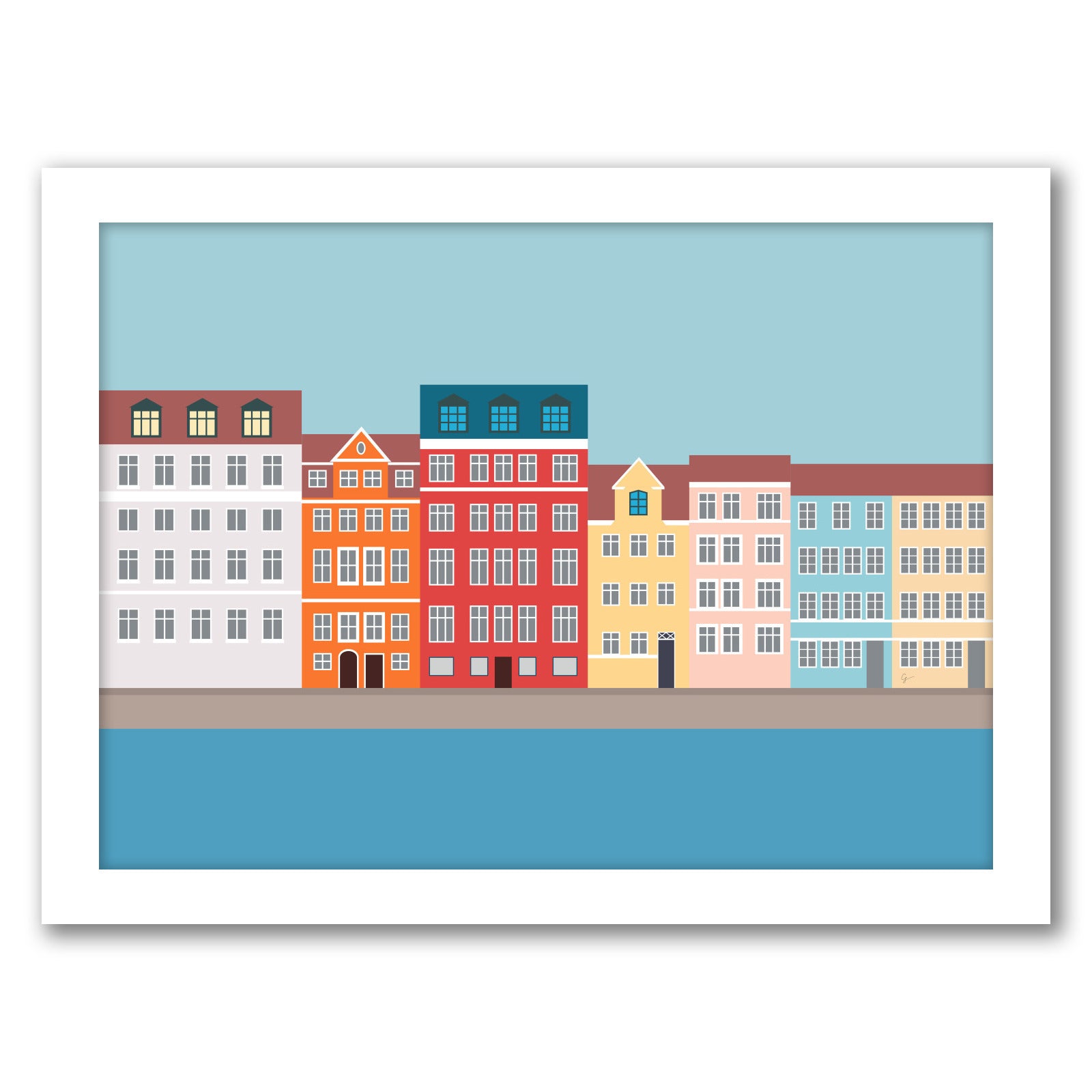 indtil nu komplet Gooey Nyhavn Copenhagen Denmark South by Lyman Creative Co - Framed Print –  Americanflat