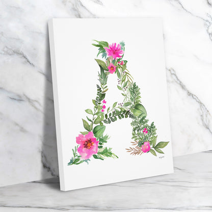 Botanical Letter A by Kelsey Mcnatt - Wrapped Canvas - Wrapped Canvas - Americanflat