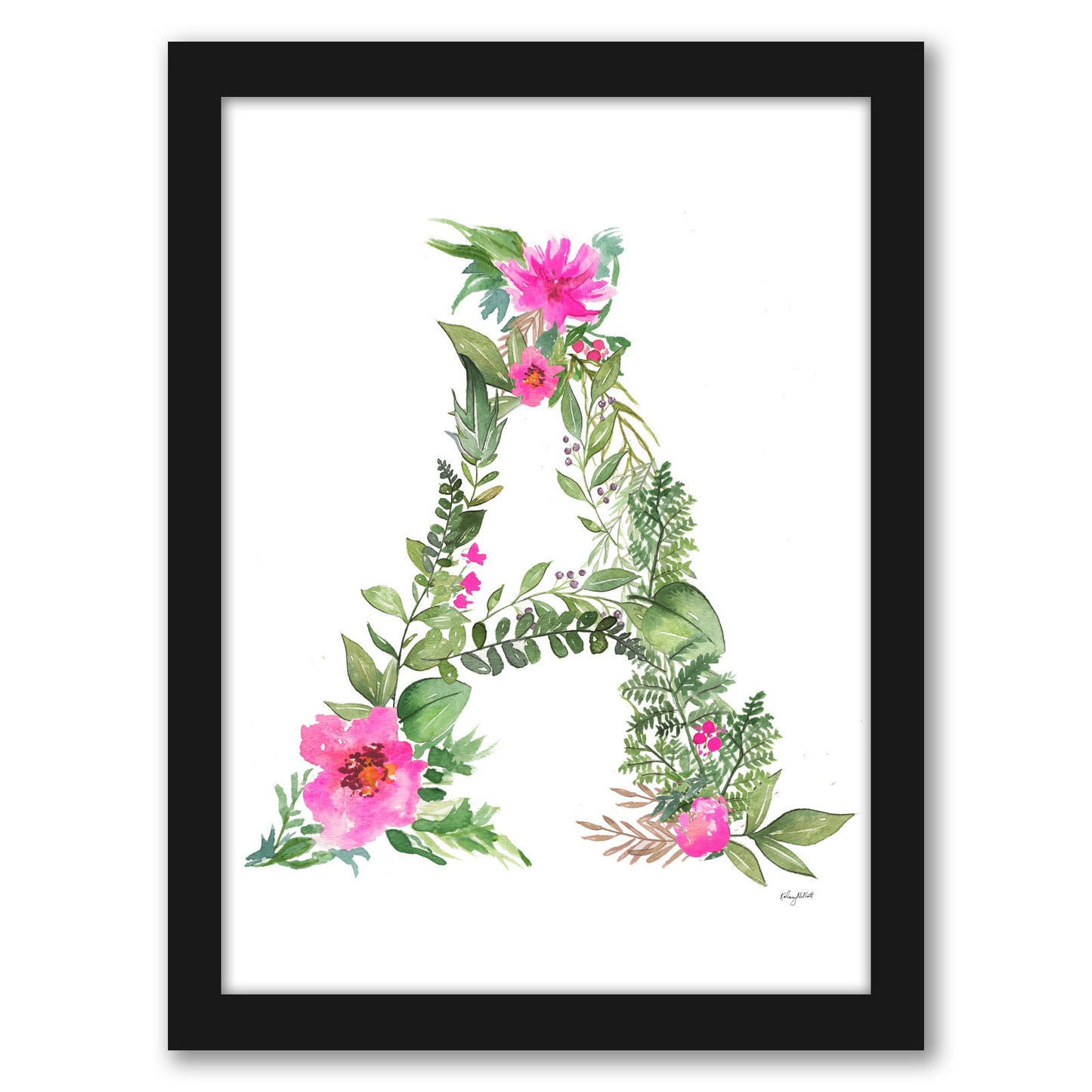 Botanical Letter A by Kelsey Mcnatt - Framed Print - Framed Print - Americanflat