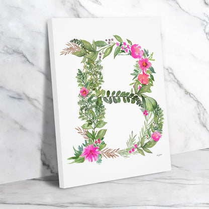 Botanical Letter B by Kelsey Mcnatt - Wrapped Canvas - Wrapped Canvas - Americanflat
