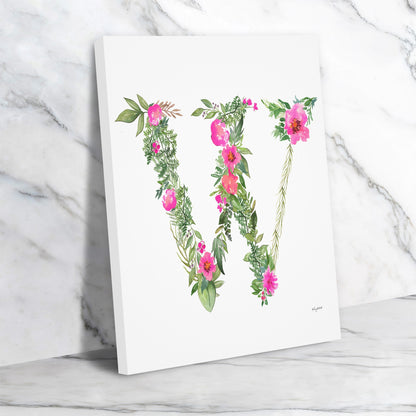Botanical Letter W by Kelsey Mcnatt - Wrapped Canvas - Wrapped Canvas - Americanflat