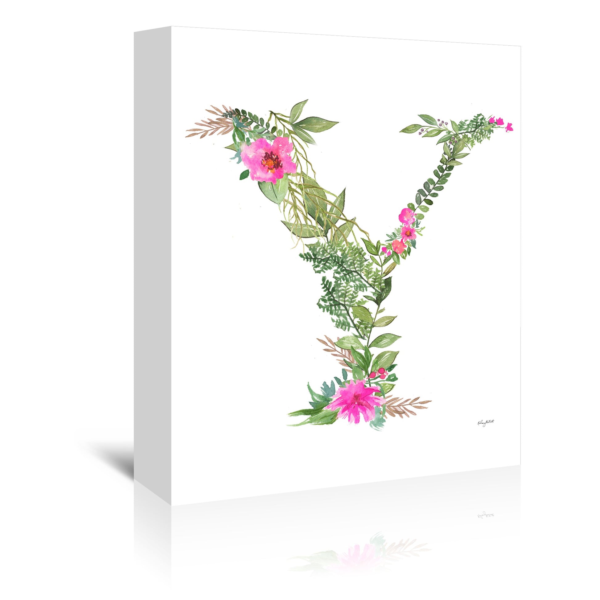 Botanical Letter Y by Kelsey Mcnatt - Wrapped Canvas - Wrapped Canvas - Americanflat