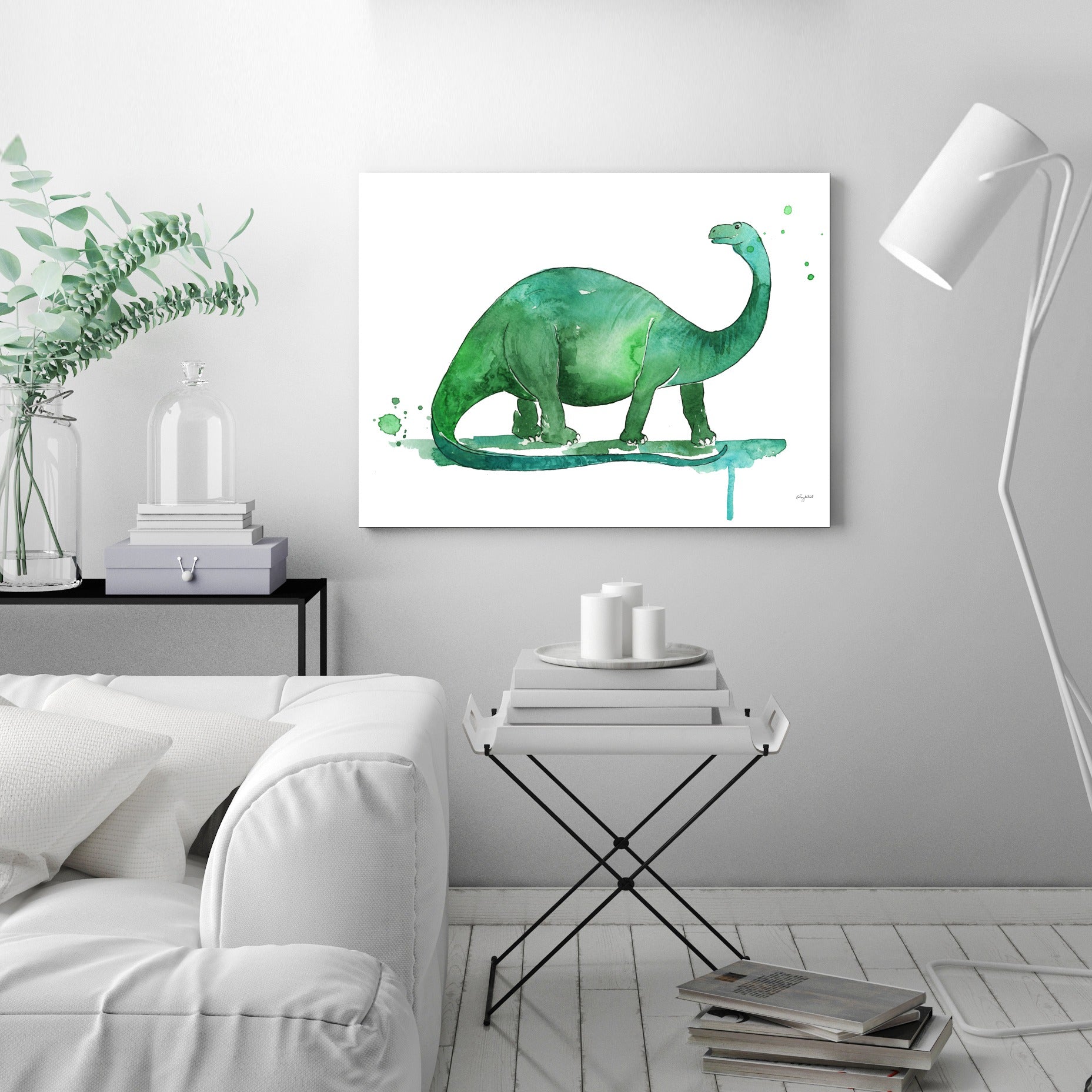 Dino Brontosaurus by Kelsey Mcnatt - Wrapped Canvas - Wrapped Canvas - Americanflat