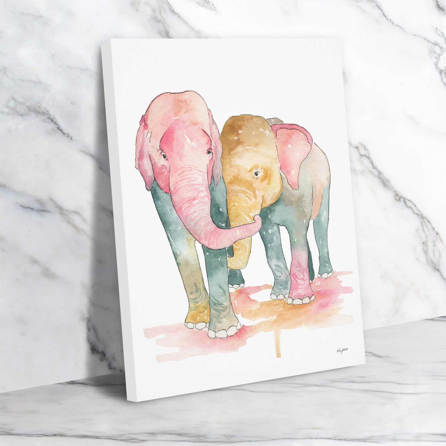 Elephants by Kelsey Mcnatt - Wrapped Canvas - Wrapped Canvas - Americanflat