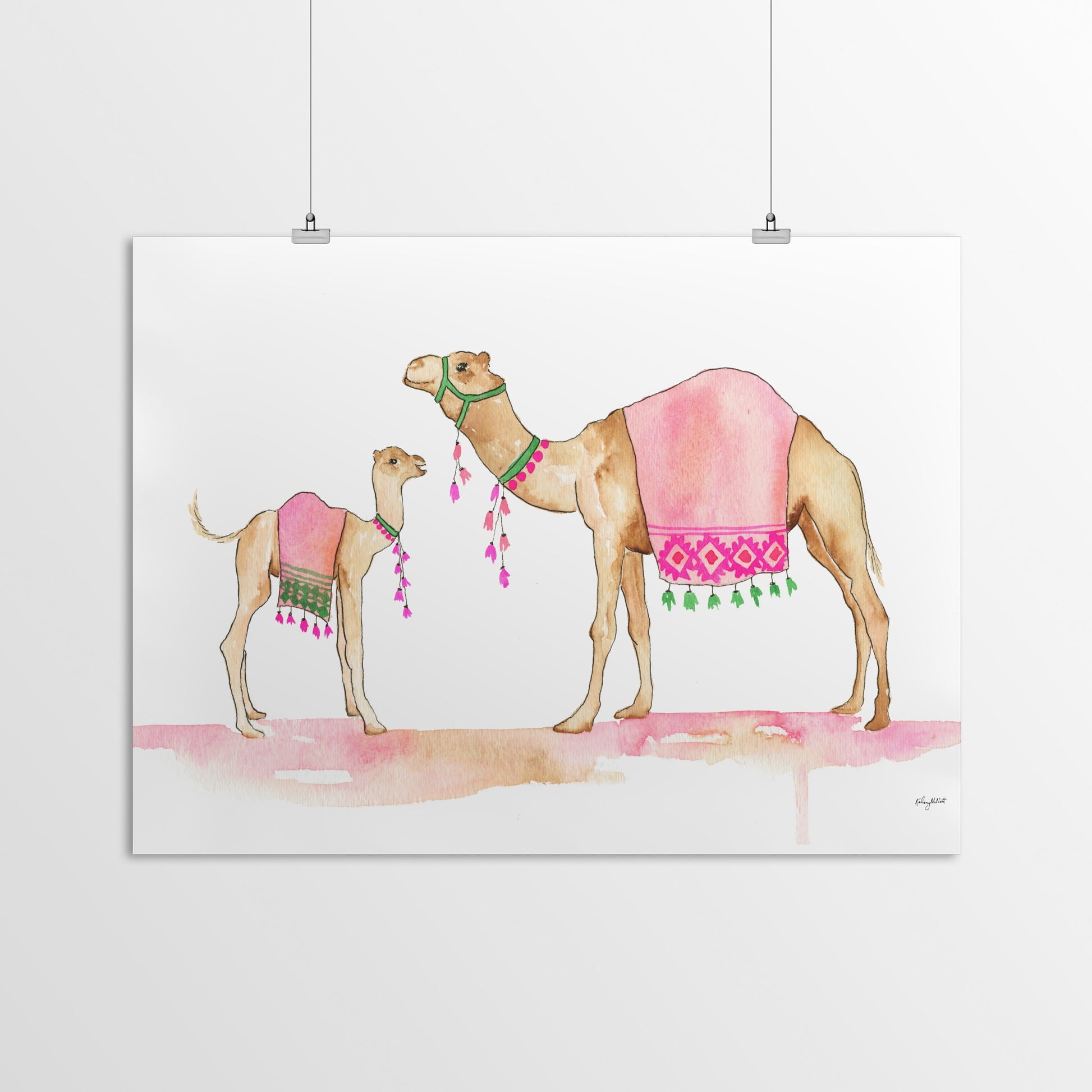 Mom And Baby Camels by Kelsey Mcnatt - Art Print - Art Print - Americanflat