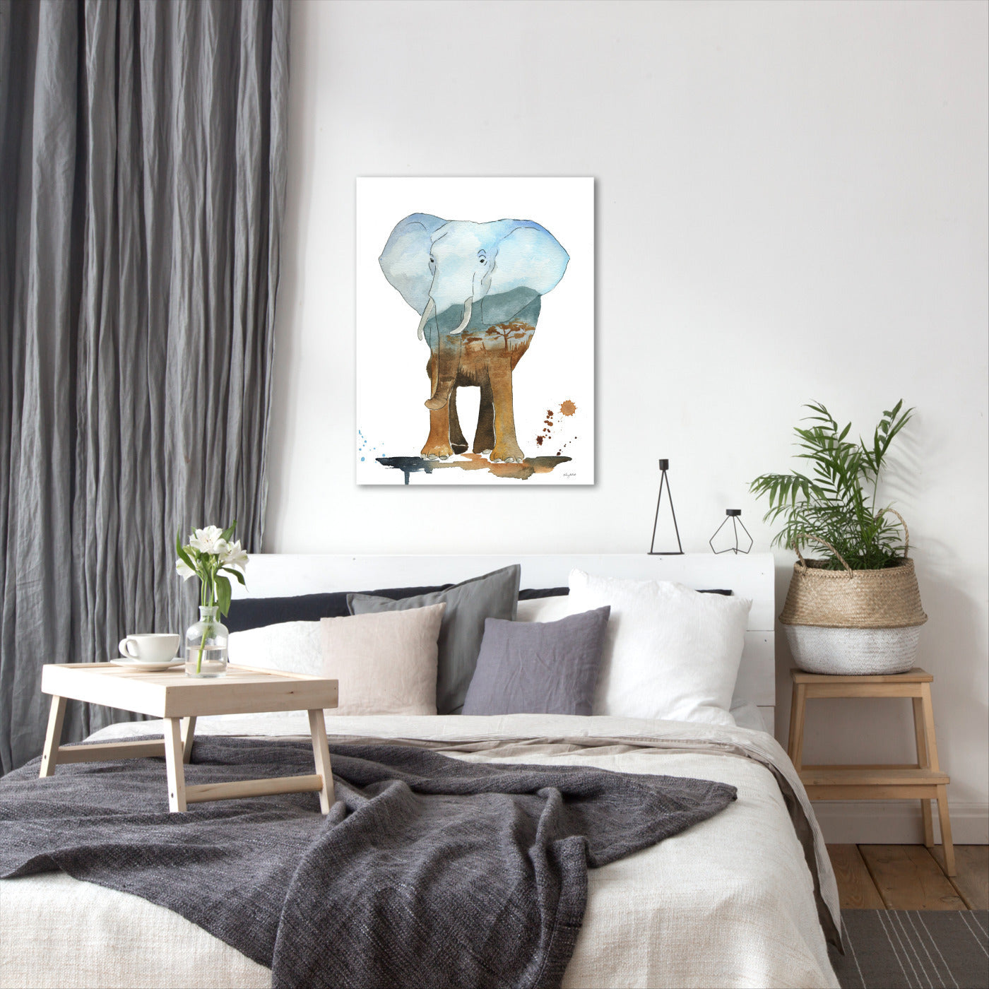 Nature Elephant by Kelsey Mcnatt - Wrapped Canvas - Wrapped Canvas - Americanflat