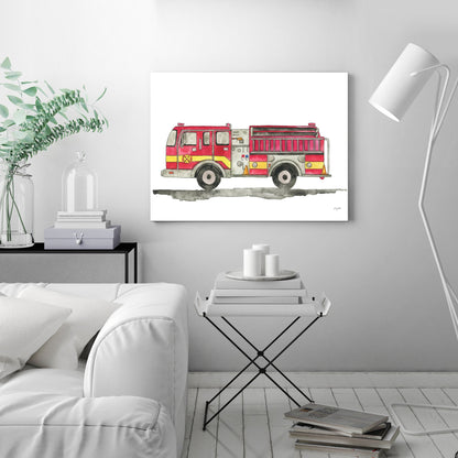 Vehicles Fire Truck by Kelsey Mcnatt - Wrapped Canvas - Wrapped Canvas - Americanflat