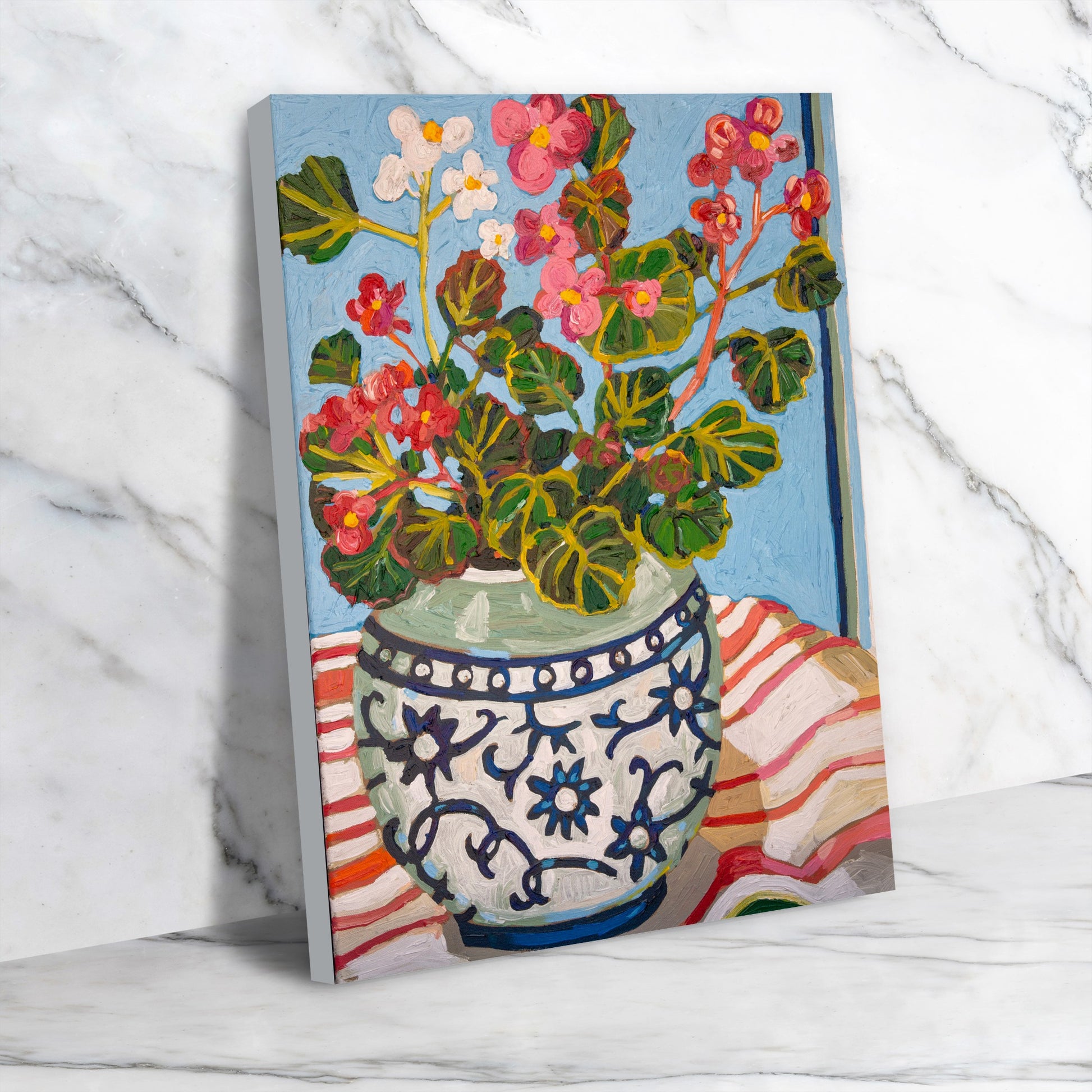 Coral Stripe by Mandy Buchanan - Wrapped Canvas - Wrapped Canvas - Americanflat