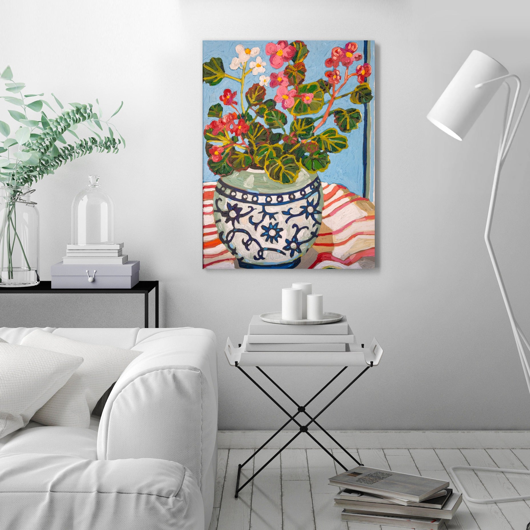 Coral Stripe by Mandy Buchanan - Wrapped Canvas - Wrapped Canvas - Americanflat