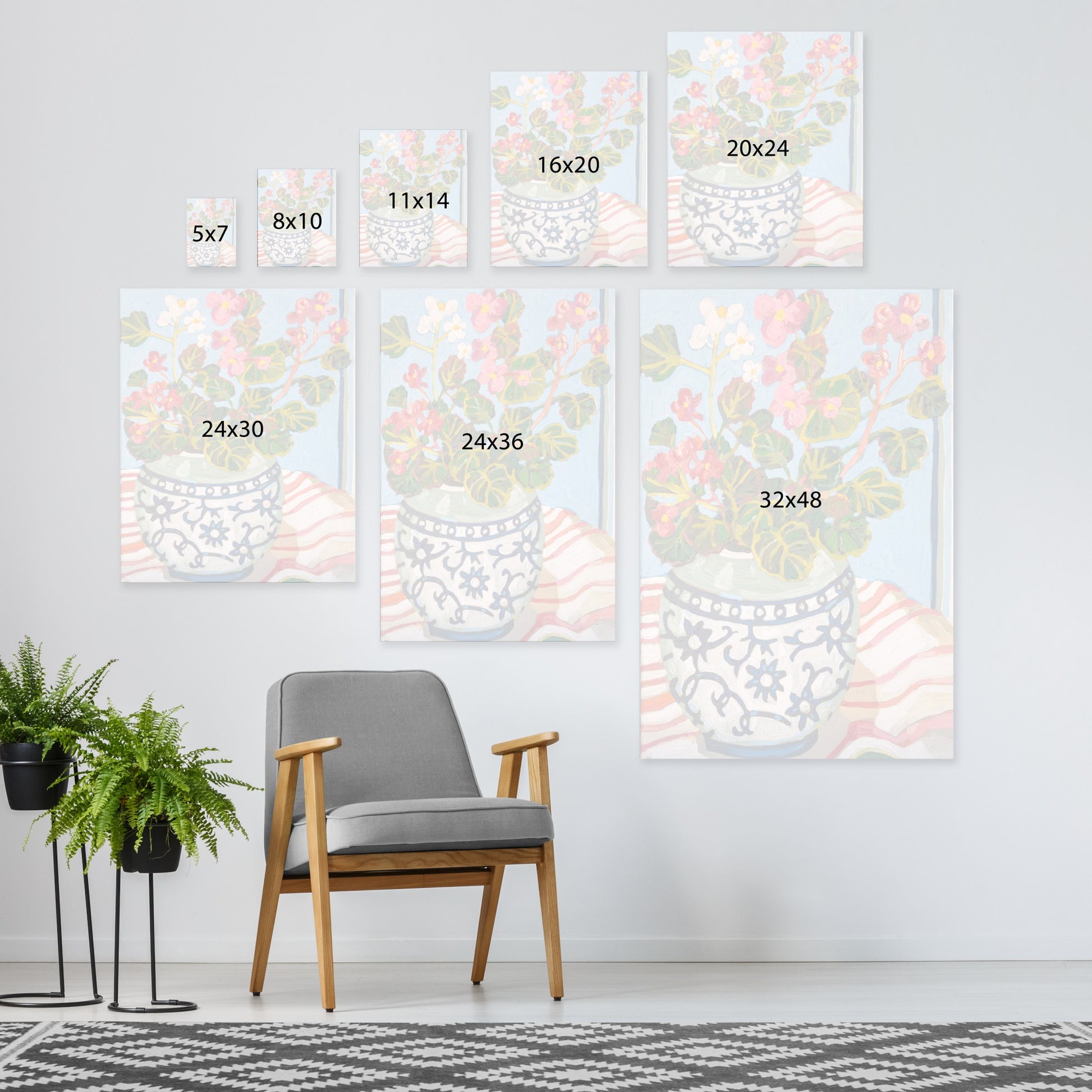 Coral Stripe by Mandy Buchanan - Wrapped Canvas - Wrapped Canvas - Americanflat