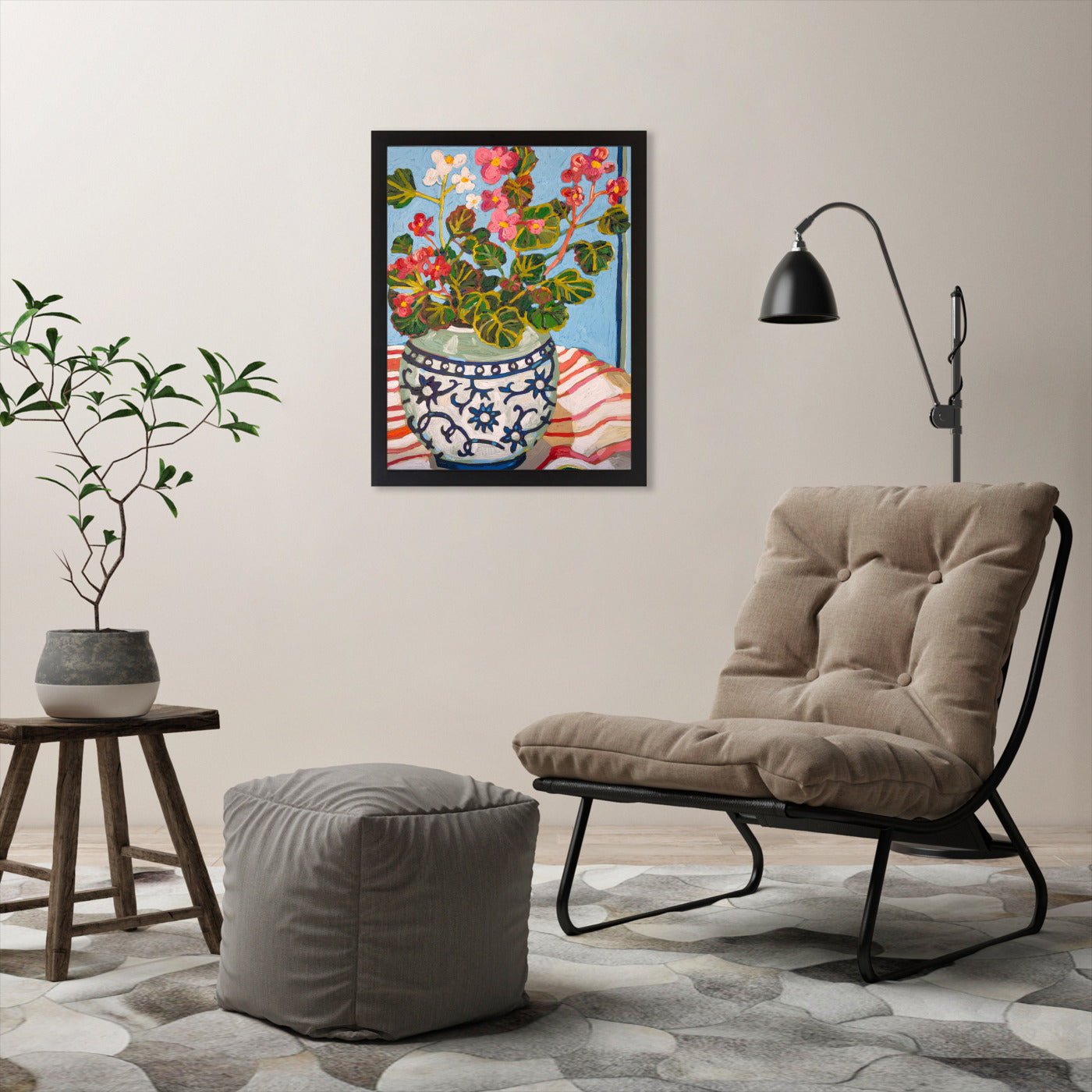Coral Stripe by Mandy Buchanan - Framed Print - Framed Print - Americanflat