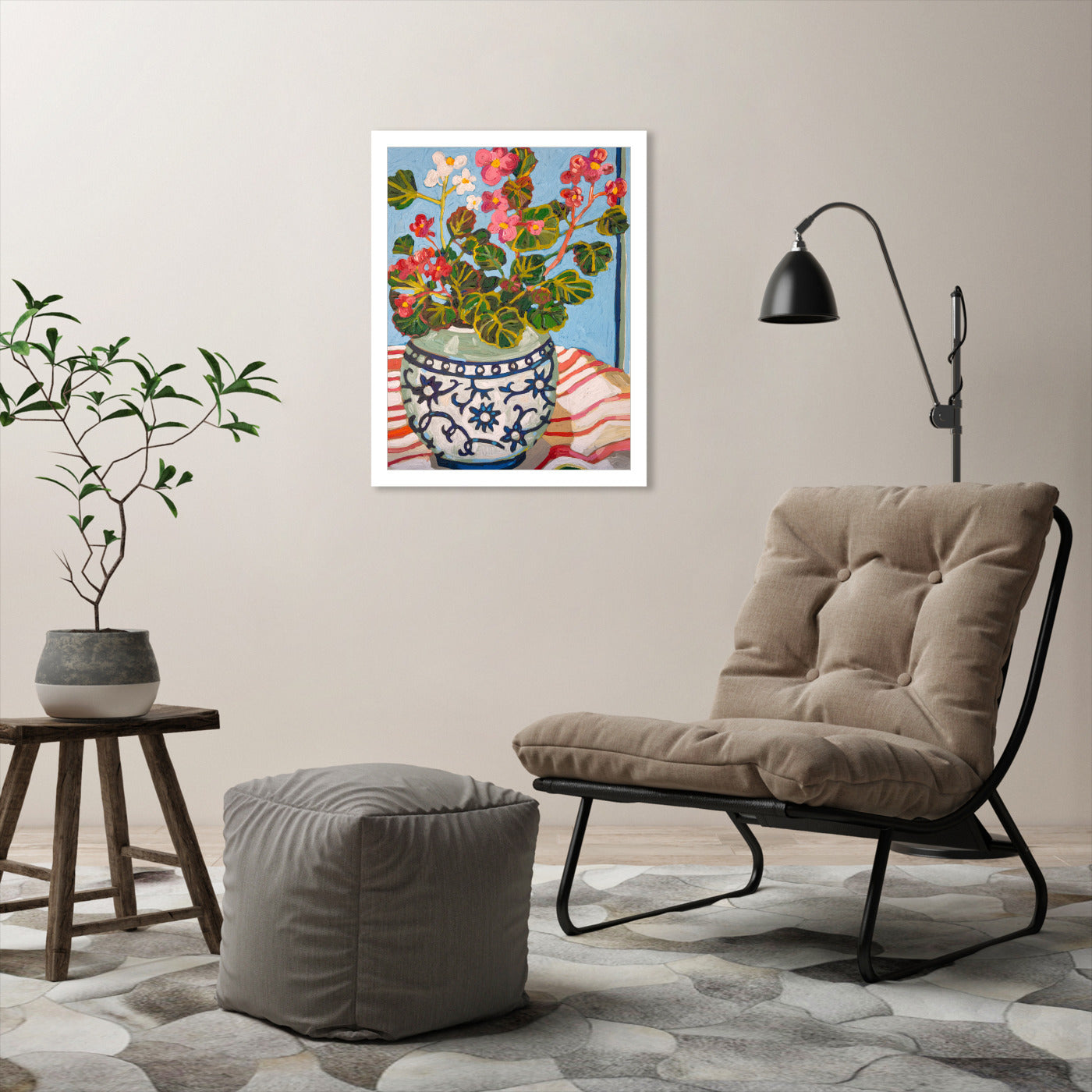 Coral Stripe by Mandy Buchanan - Framed Print - Framed Print - Americanflat
