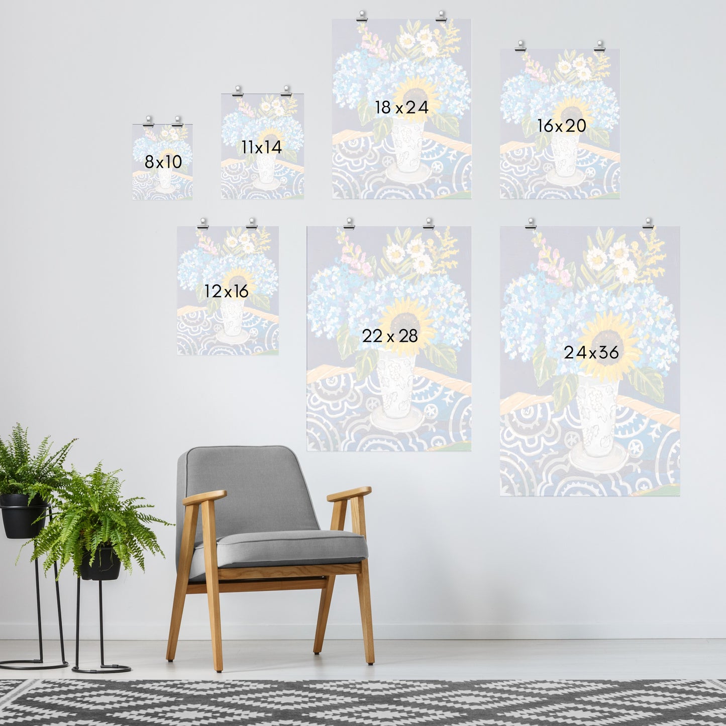 Hydrangeas And Sunflowers by Mandy Buchanan - Art Print - Art Print - Americanflat