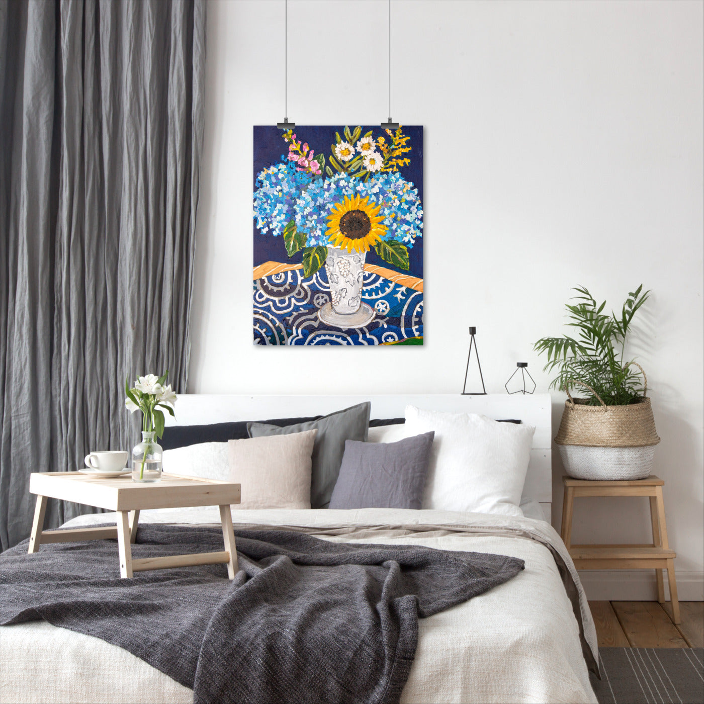 Hydrangeas And Sunflowers by Mandy Buchanan - Art Print - Art Print - Americanflat