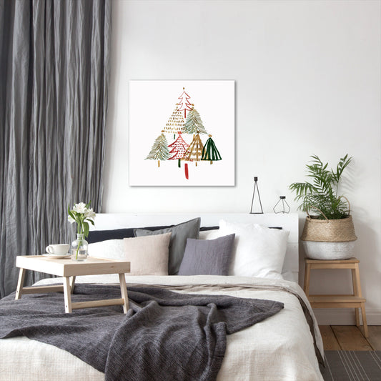 Pine Trees I by Pi Holiday Collection - Wrapped Canvas, 10" X 10"