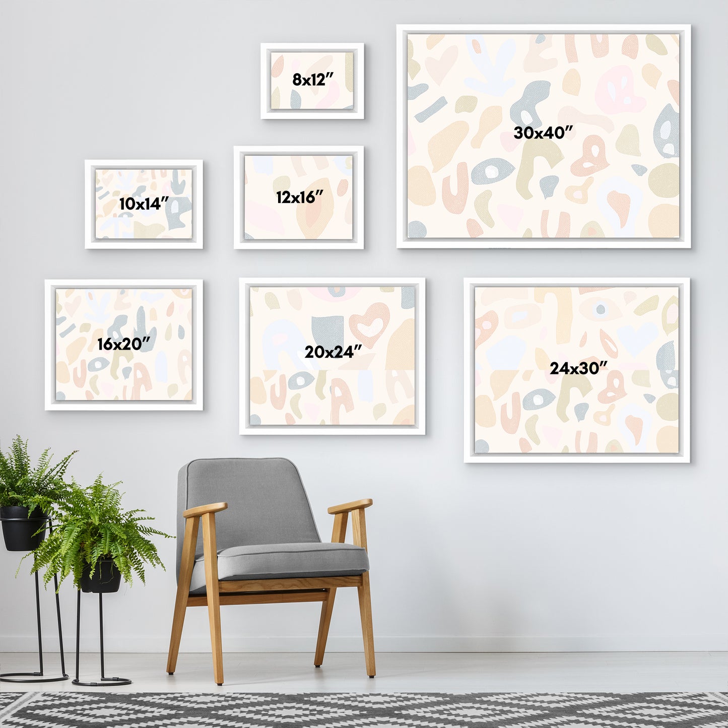 Abstract by Alja Horvat Modern Wall Art Decor - Floating Canvas Frame
