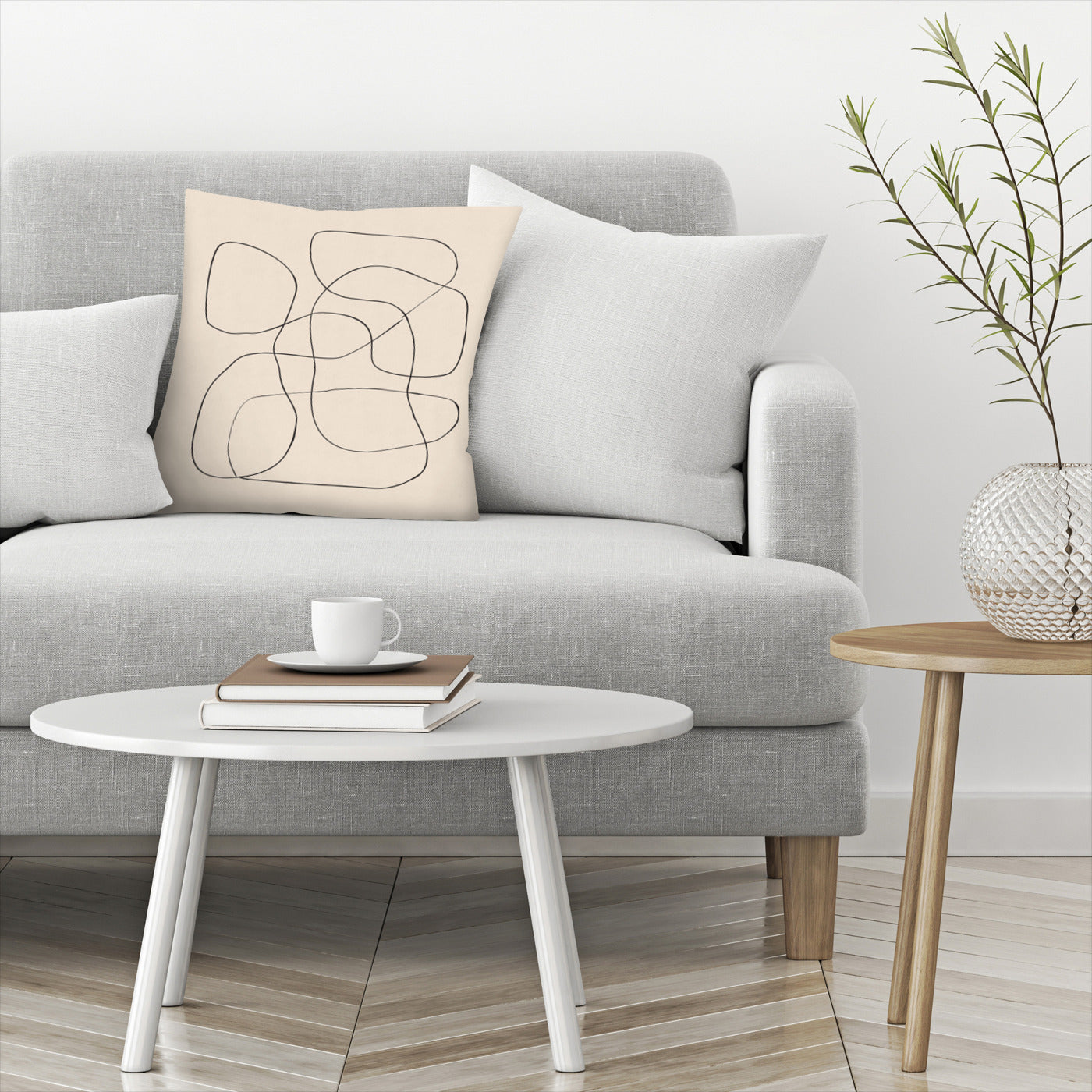 Abstract Scribble On Paper 3 by Roseanne Kenny - Pillow, Pillow, 14" X 14"