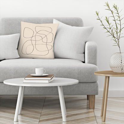 Abstract Scribble On Paper 3 by Roseanne Kenny - Pillow, Pillow, 14" X 14"