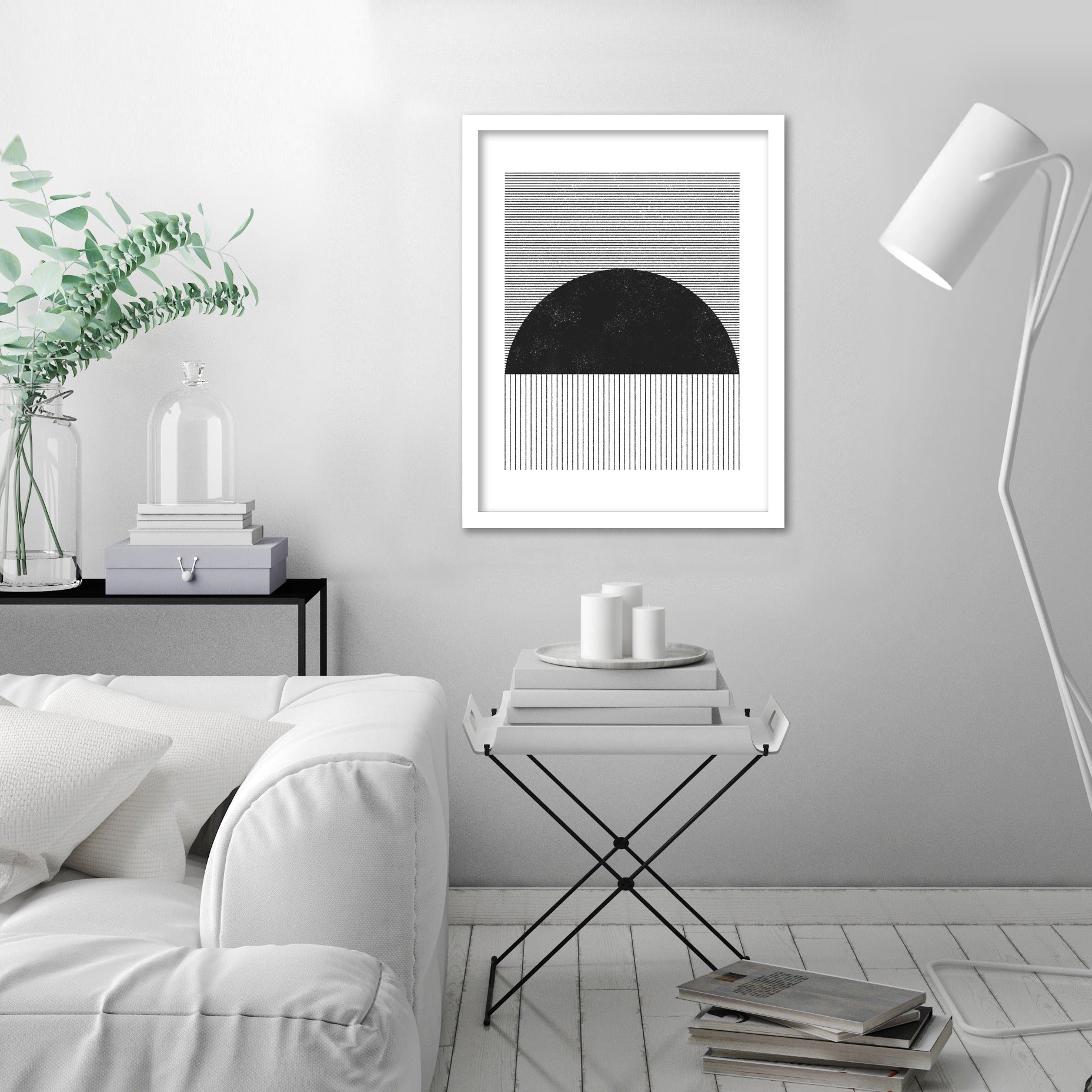 Abstract Sunset by Roseanne Kenny - White Frame, White Frame, 19" X 25"