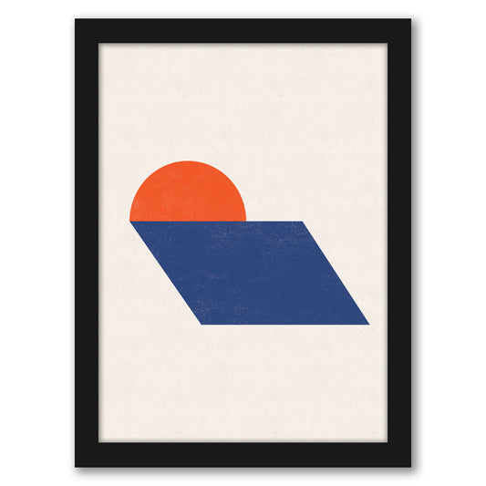 Geometric Abstract Sunset by Roseanne Kenny - Black Frame, Black Frame, 13" X 13"