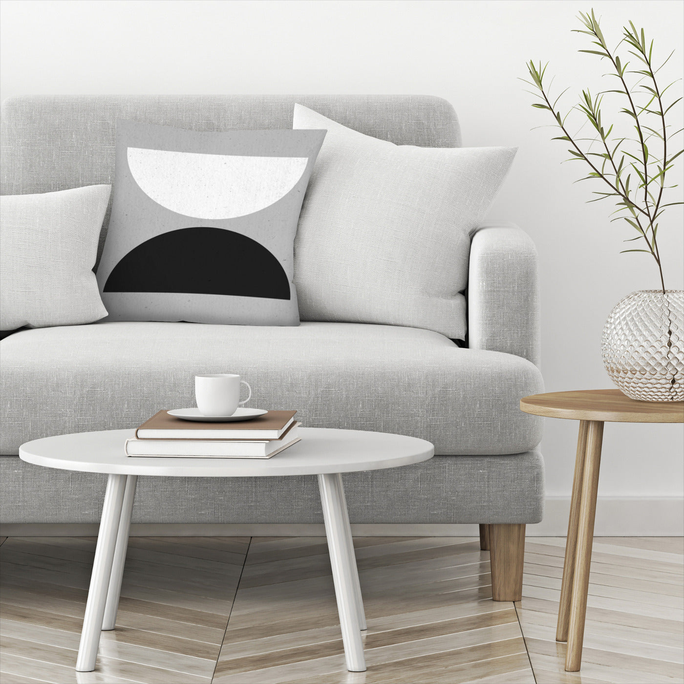 Mid-Century Modern Semi Circles 2 by Roseanne Kenny - Pillow, Pillow, 14" X 14"