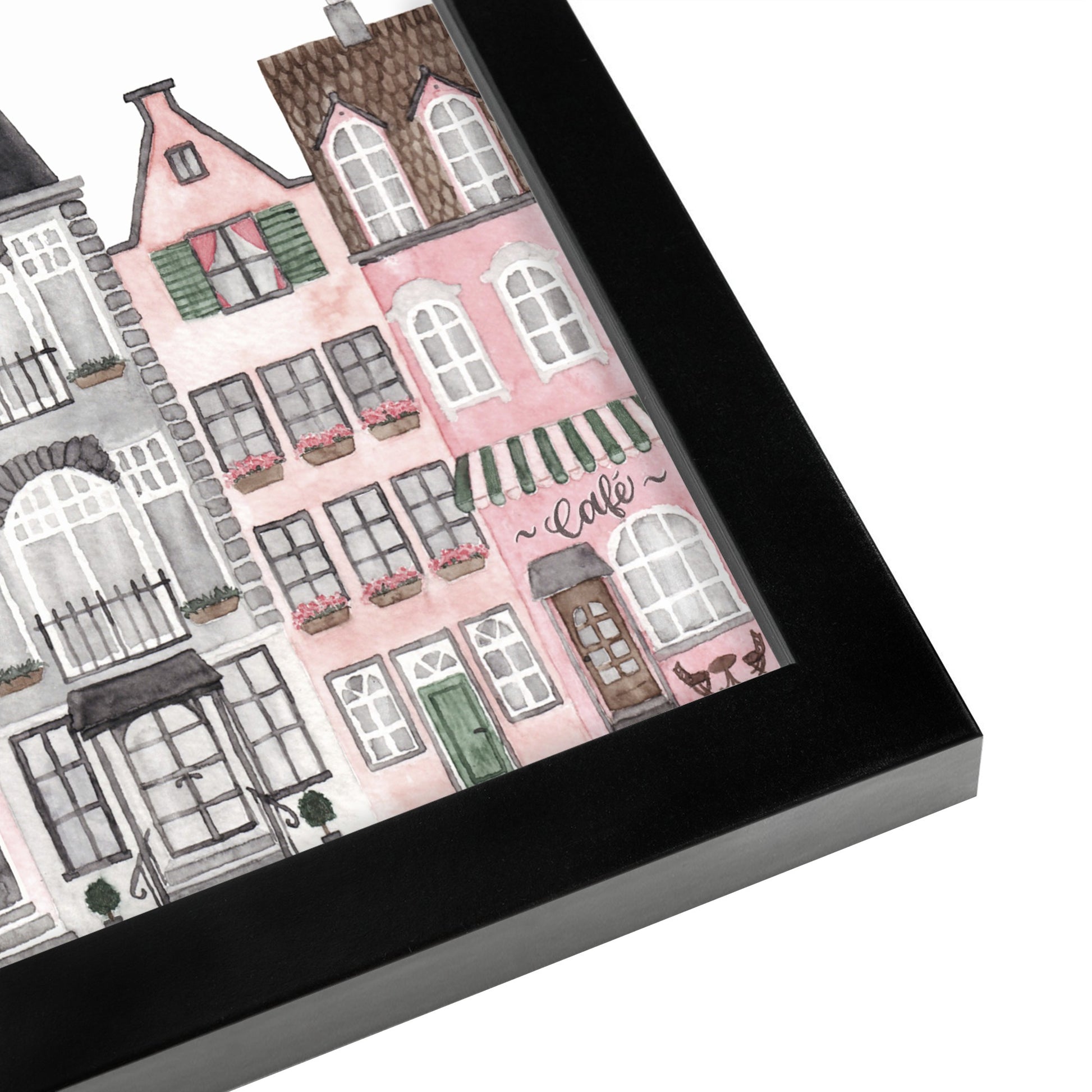 Amsterdam Houses by Antonia Jurgens - Framed Print - Americanflat