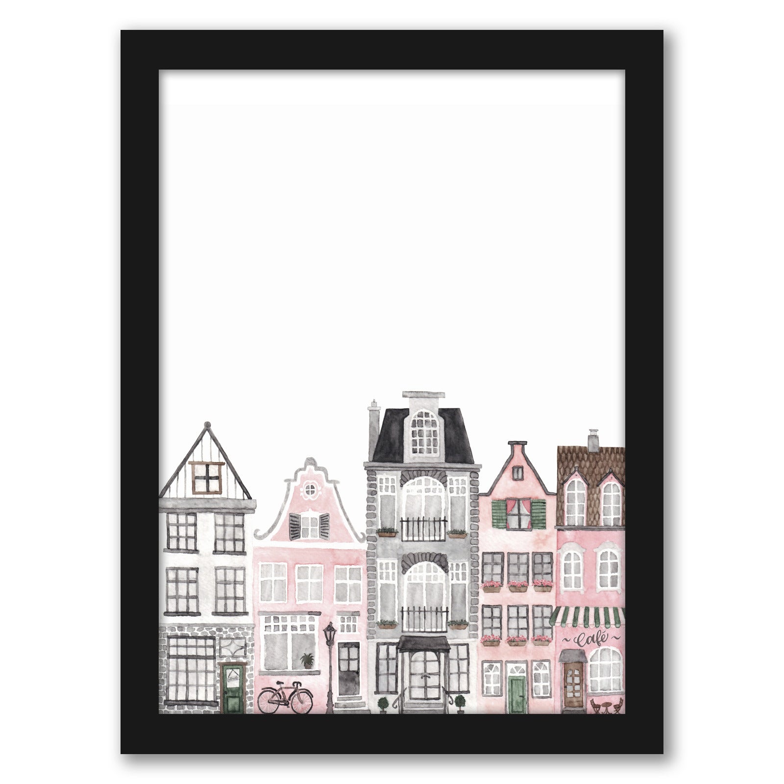 Amsterdam Houses by Antonia Jurgens - Framed Print - Americanflat