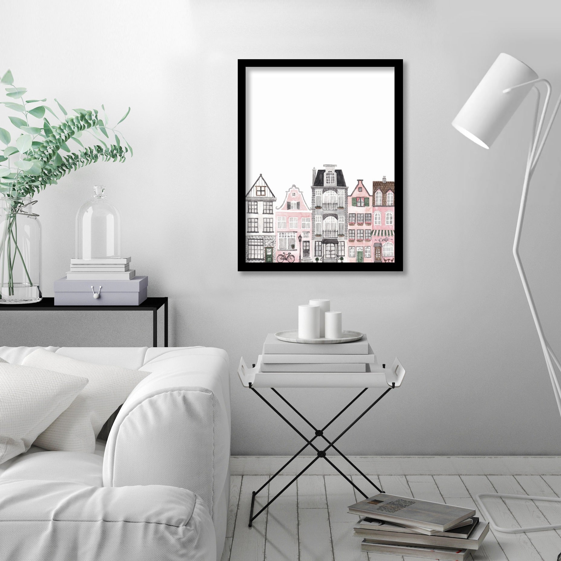 Amsterdam Houses by Antonia Jurgens - Framed Print - Americanflat