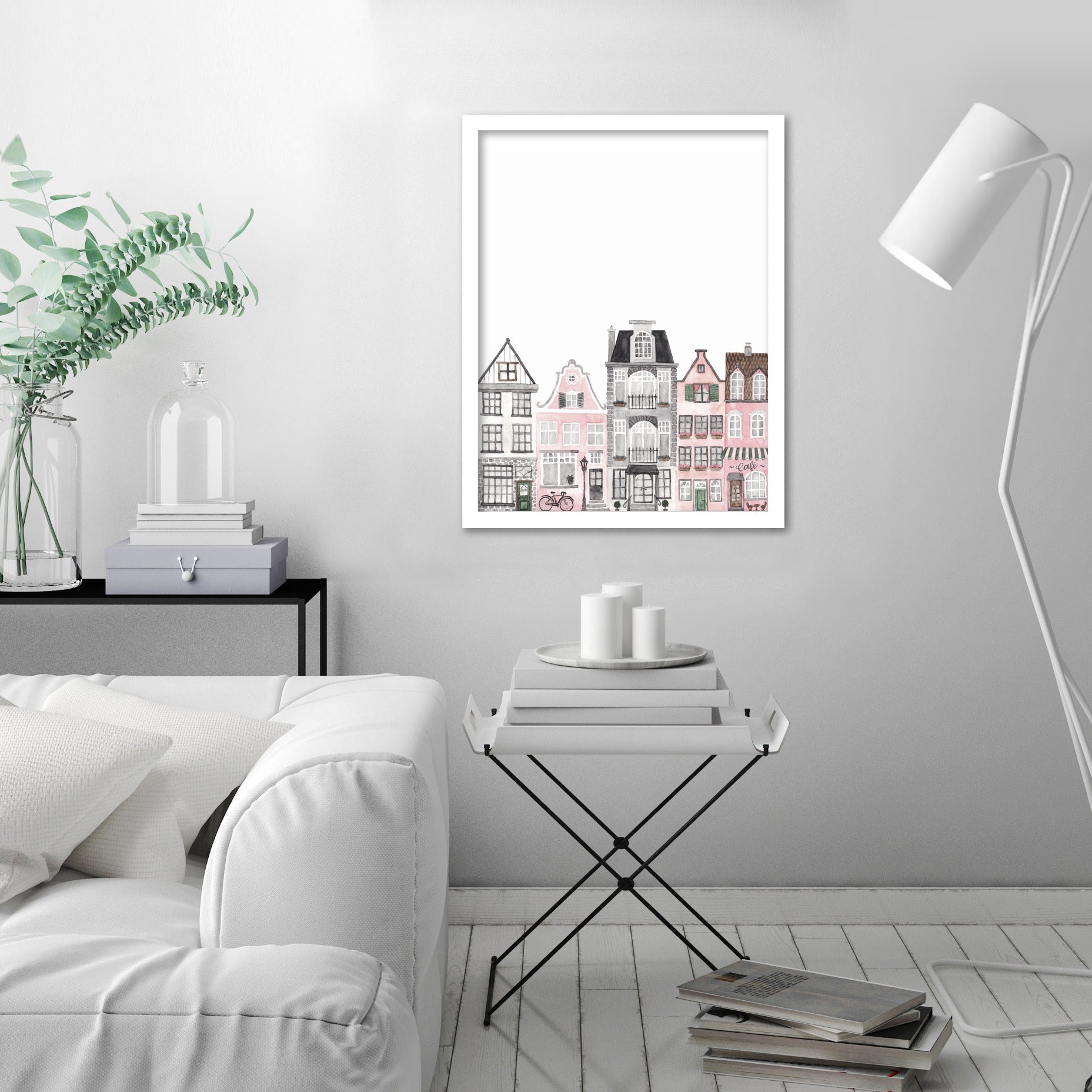 Amsterdam Houses by Antonia Jurgens - Framed Print - Americanflat