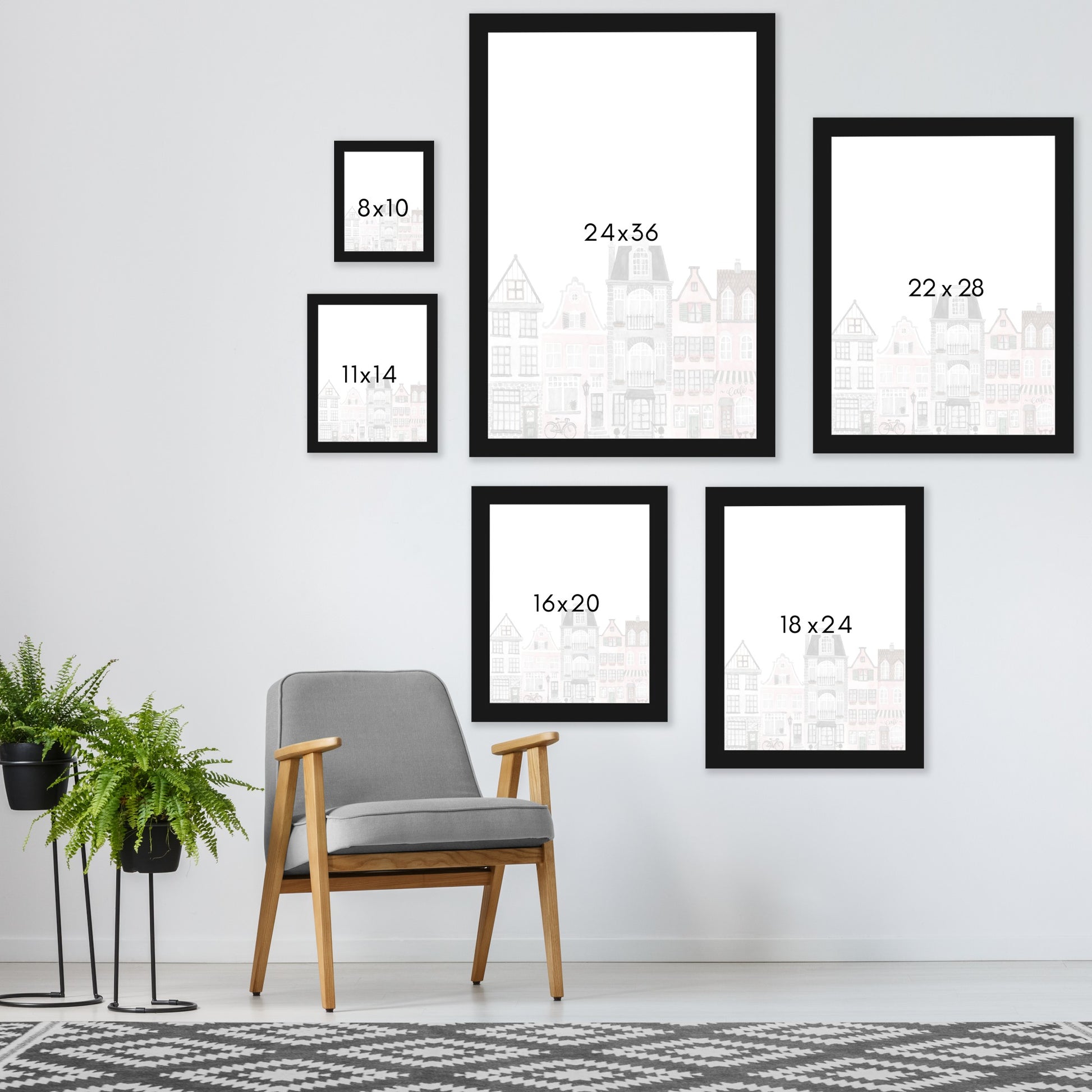 Amsterdam Houses by Antonia Jurgens - Framed Print - Americanflat
