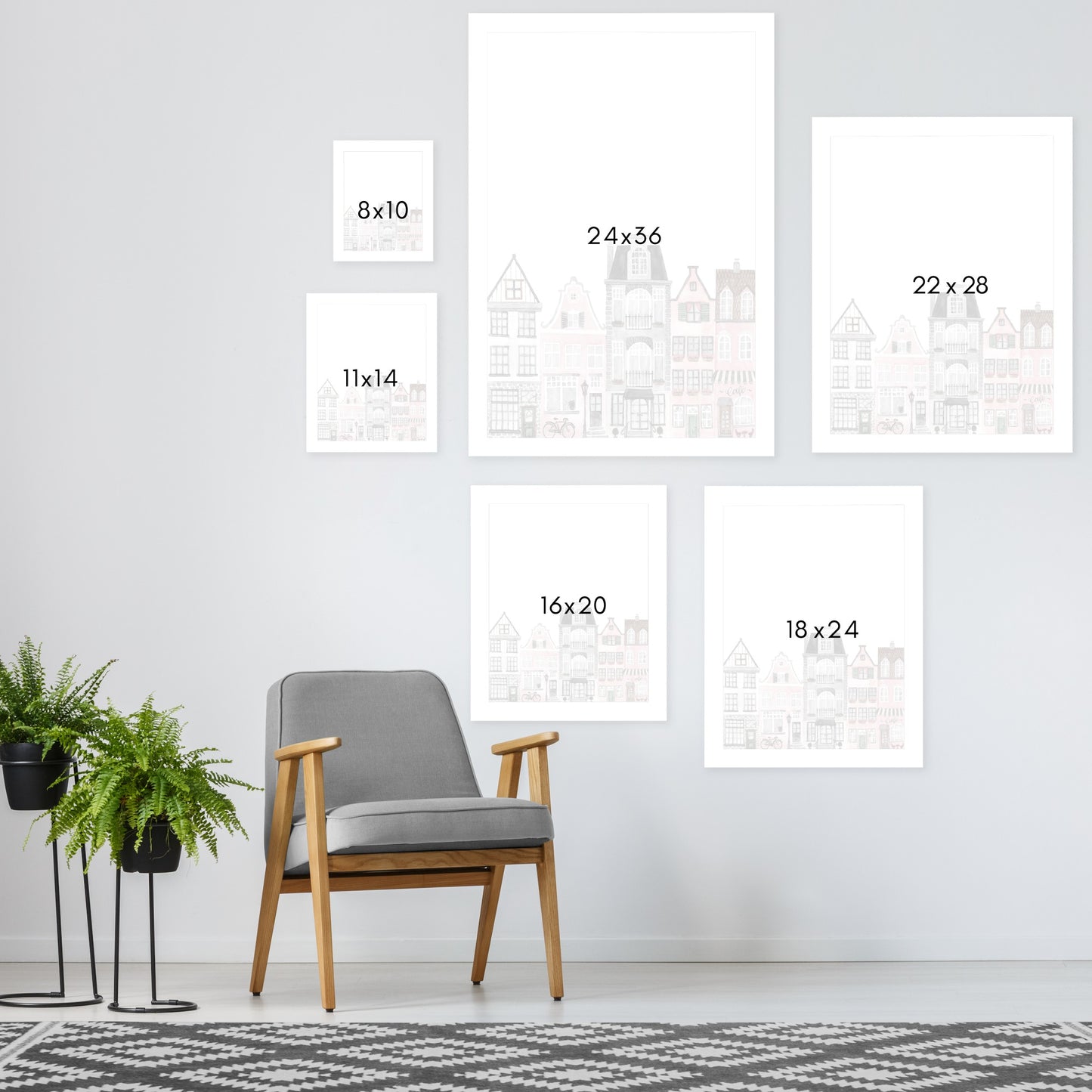Amsterdam Houses by Antonia Jurgens - Framed Print - Americanflat