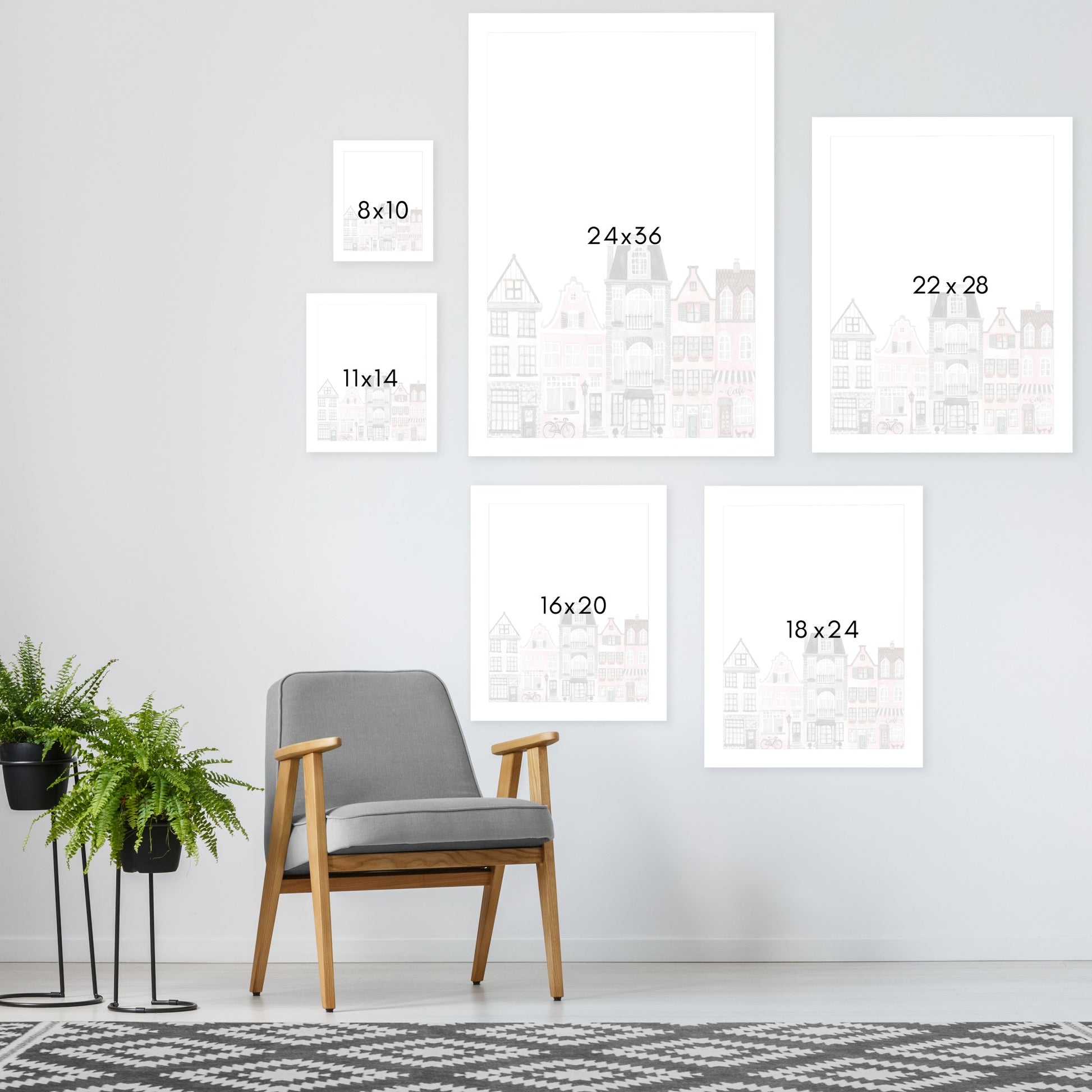 Amsterdam Houses by Antonia Jurgens - Framed Print - Americanflat