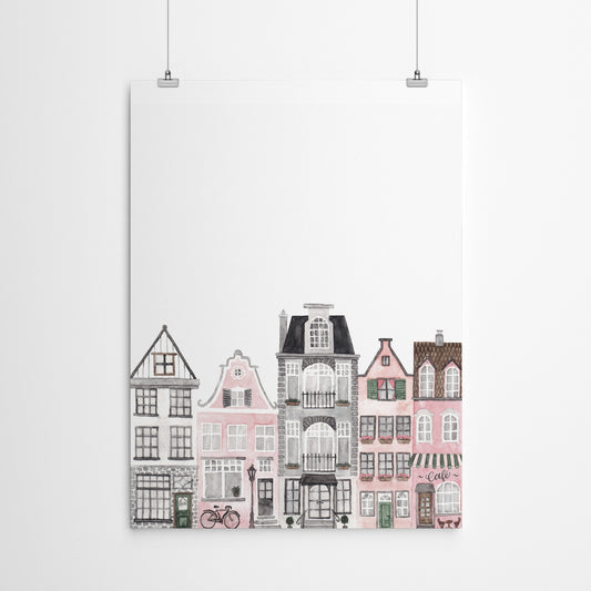 Amsterdam Houses by Antonia Jurgens - Poster, Poster, 22" X 28"
