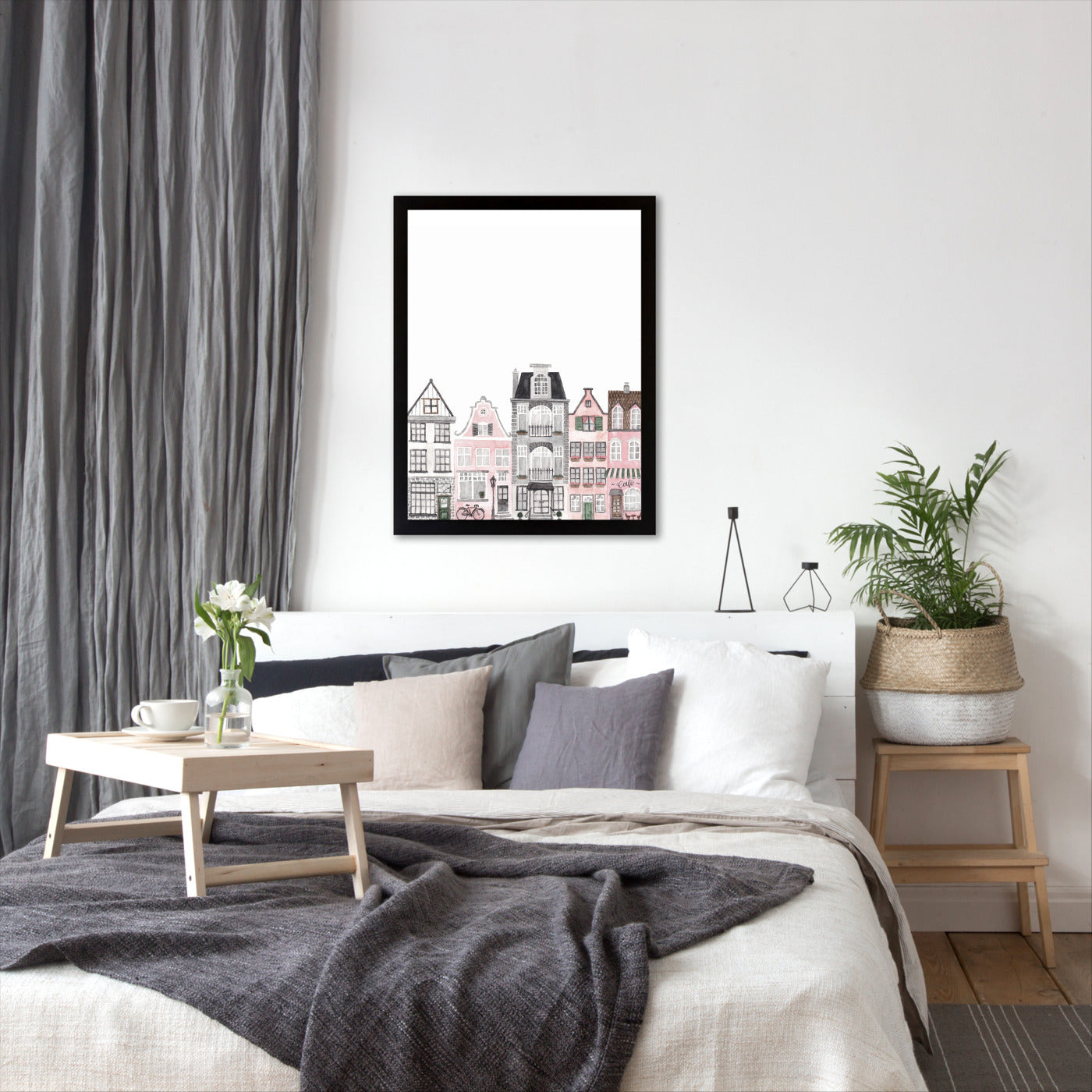 Amsterdam Houses by Antonia Jurgens - Framed Print - Americanflat