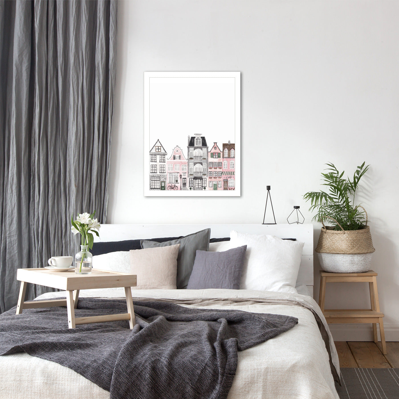 Amsterdam Houses by Antonia Jurgens - Framed Print - Americanflat
