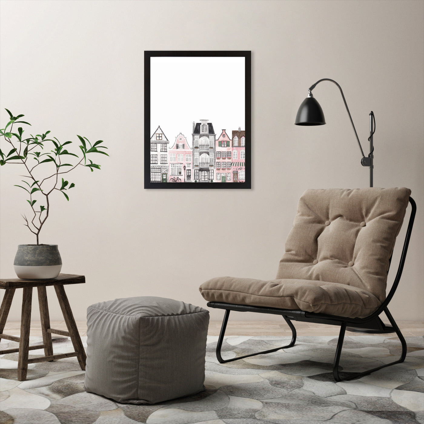 Amsterdam Houses by Antonia Jurgens - Framed Print - Americanflat