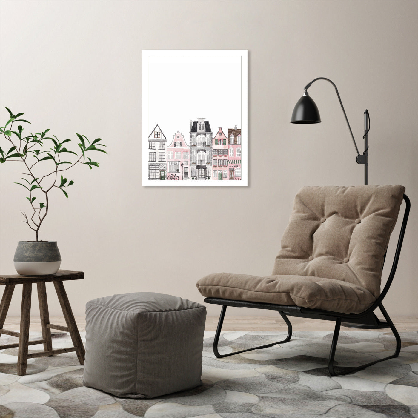 Amsterdam Houses by Antonia Jurgens - Framed Print - Americanflat