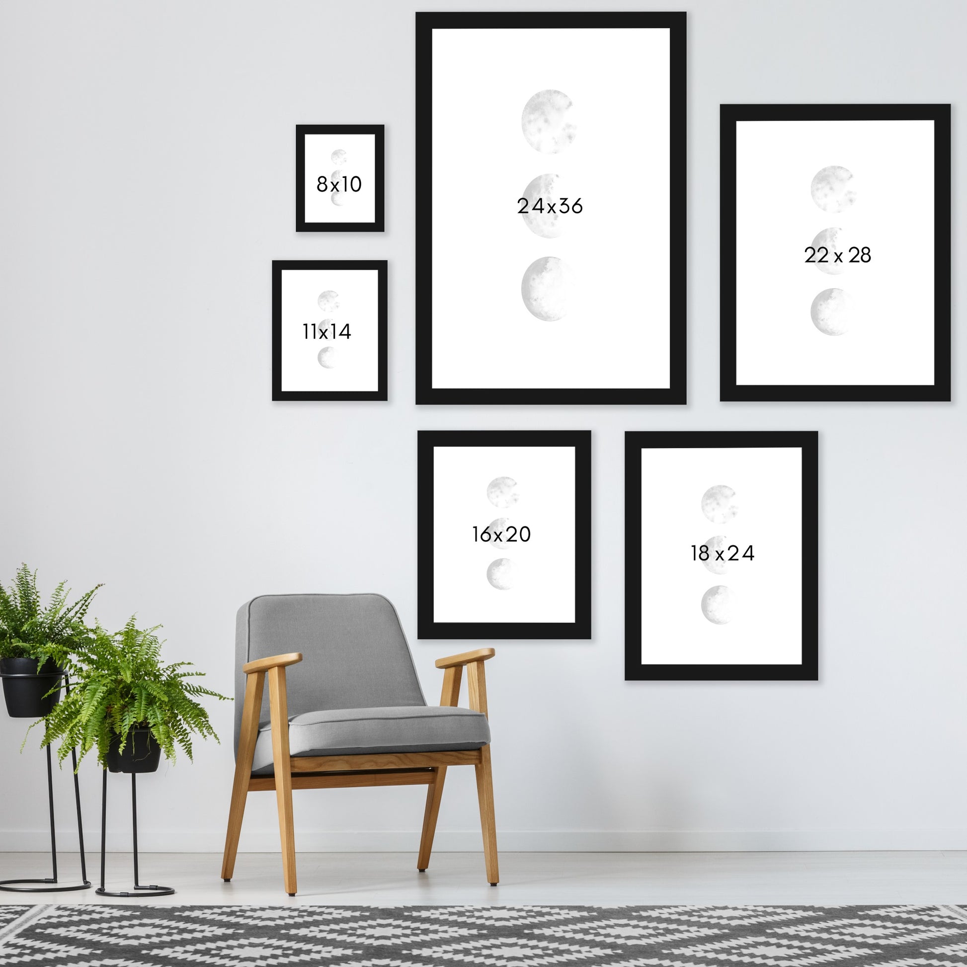 Moon Phases by Antonia Jurgens - Framed Print - Americanflat
