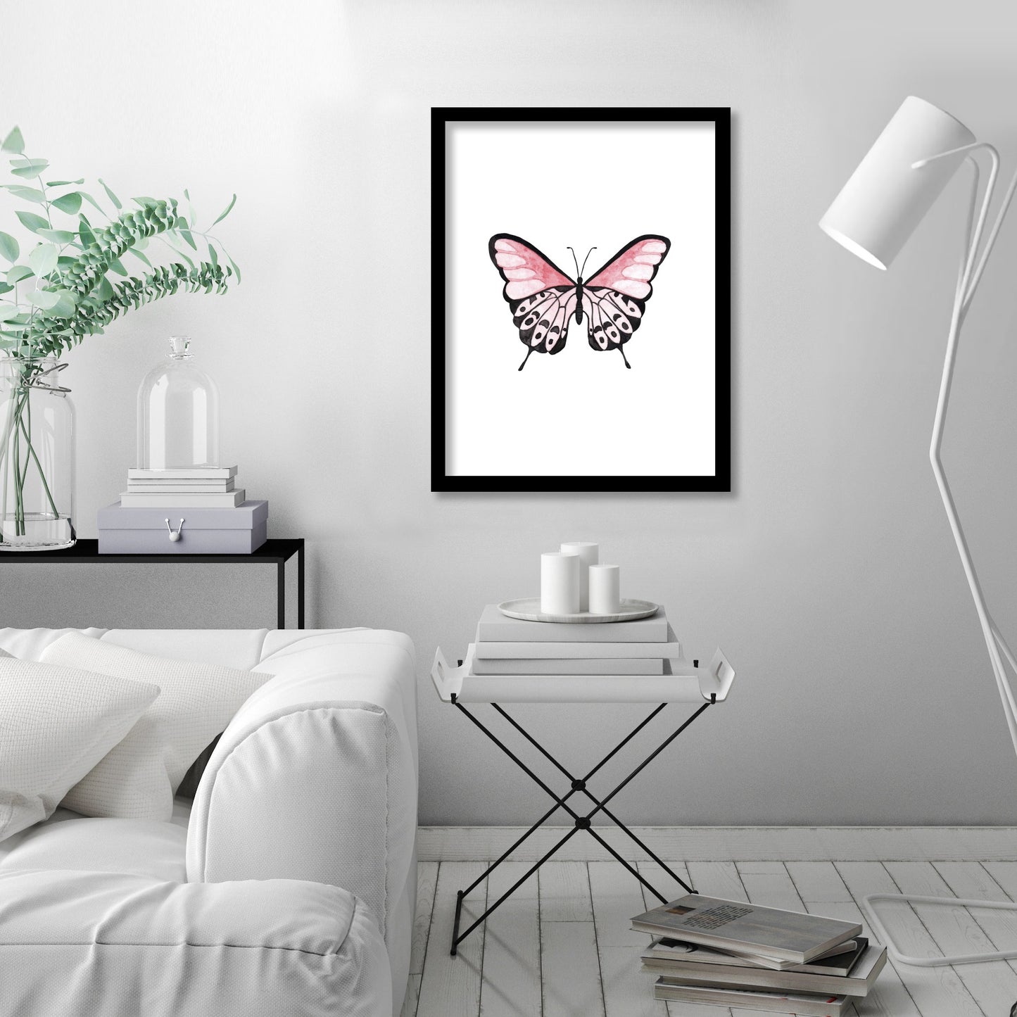 Pink Butterfly by Antonia Jurgens - Framed Print - Americanflat