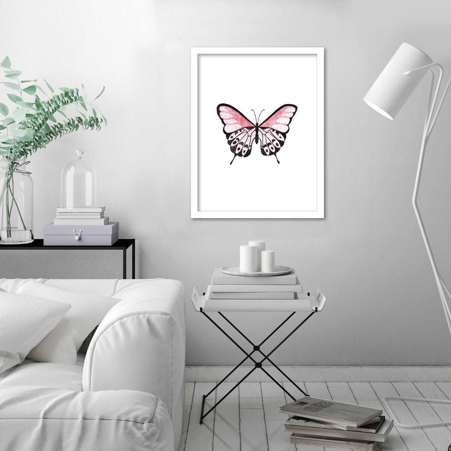 Pink Butterfly by Antonia Jurgens - Framed Print - Americanflat