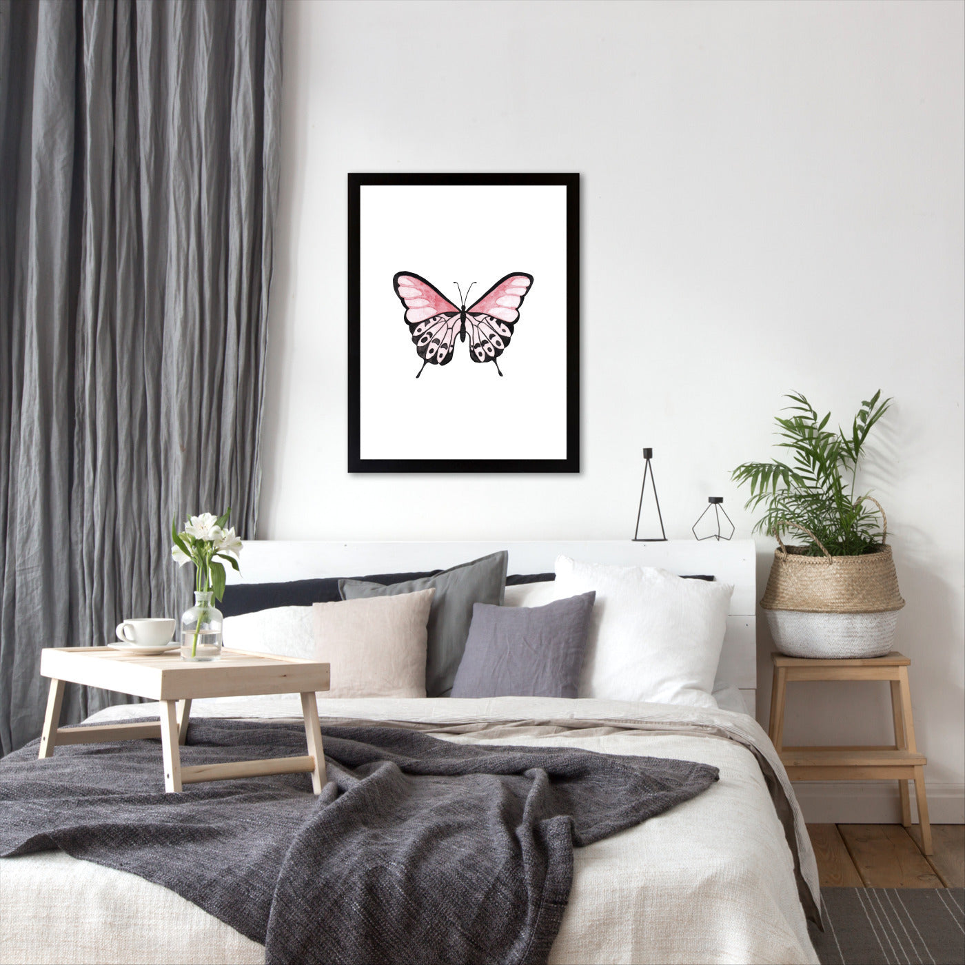 Pink Butterfly by Antonia Jurgens - Framed Print - Americanflat