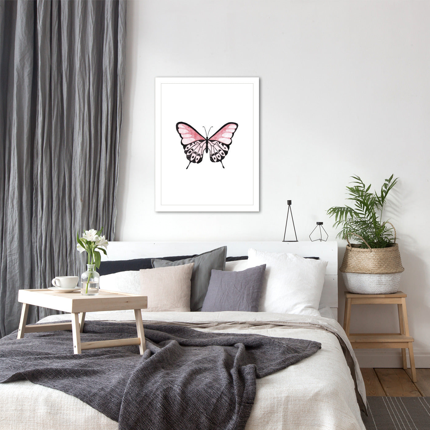 Pink Butterfly by Antonia Jurgens - Framed Print - Americanflat