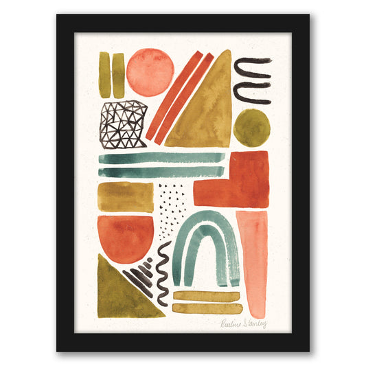 Abstract Shapes Watercolor by Pauline Stanley - Framed Print - Americanflat