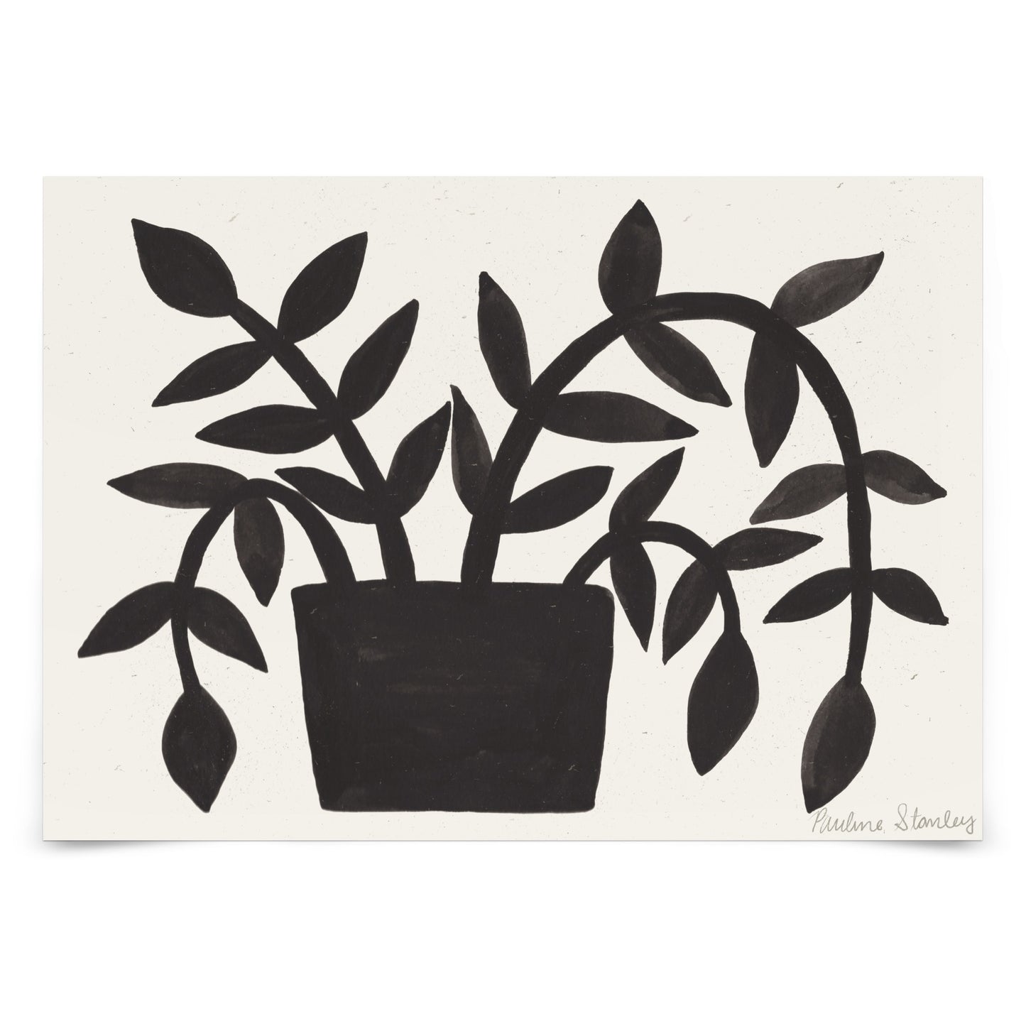 Black Plant Gouache by Pauline Stanley - Poster, Poster, 8" X 10"