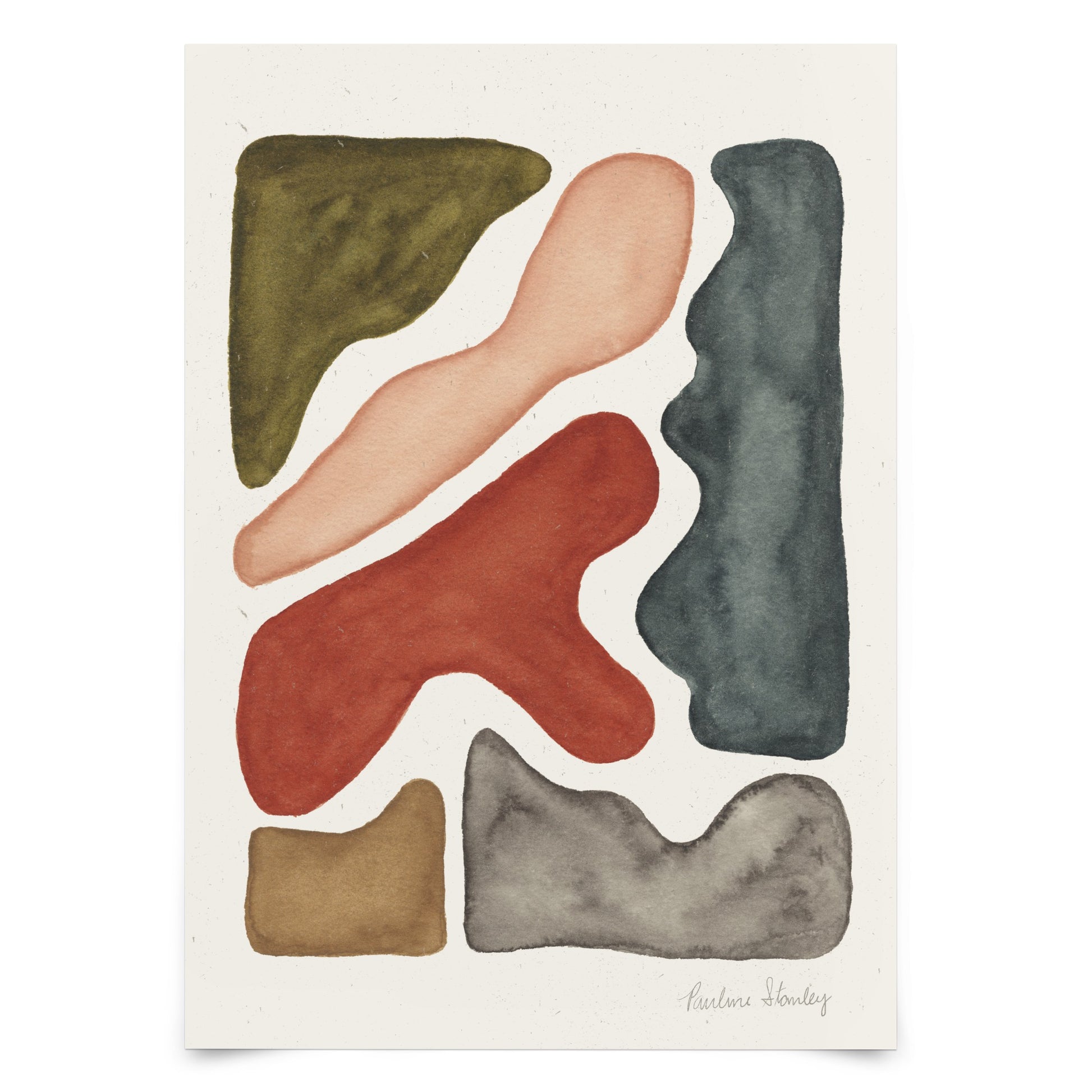 Abstract Shapes Watercolor by Pauline Stanley - Art Print