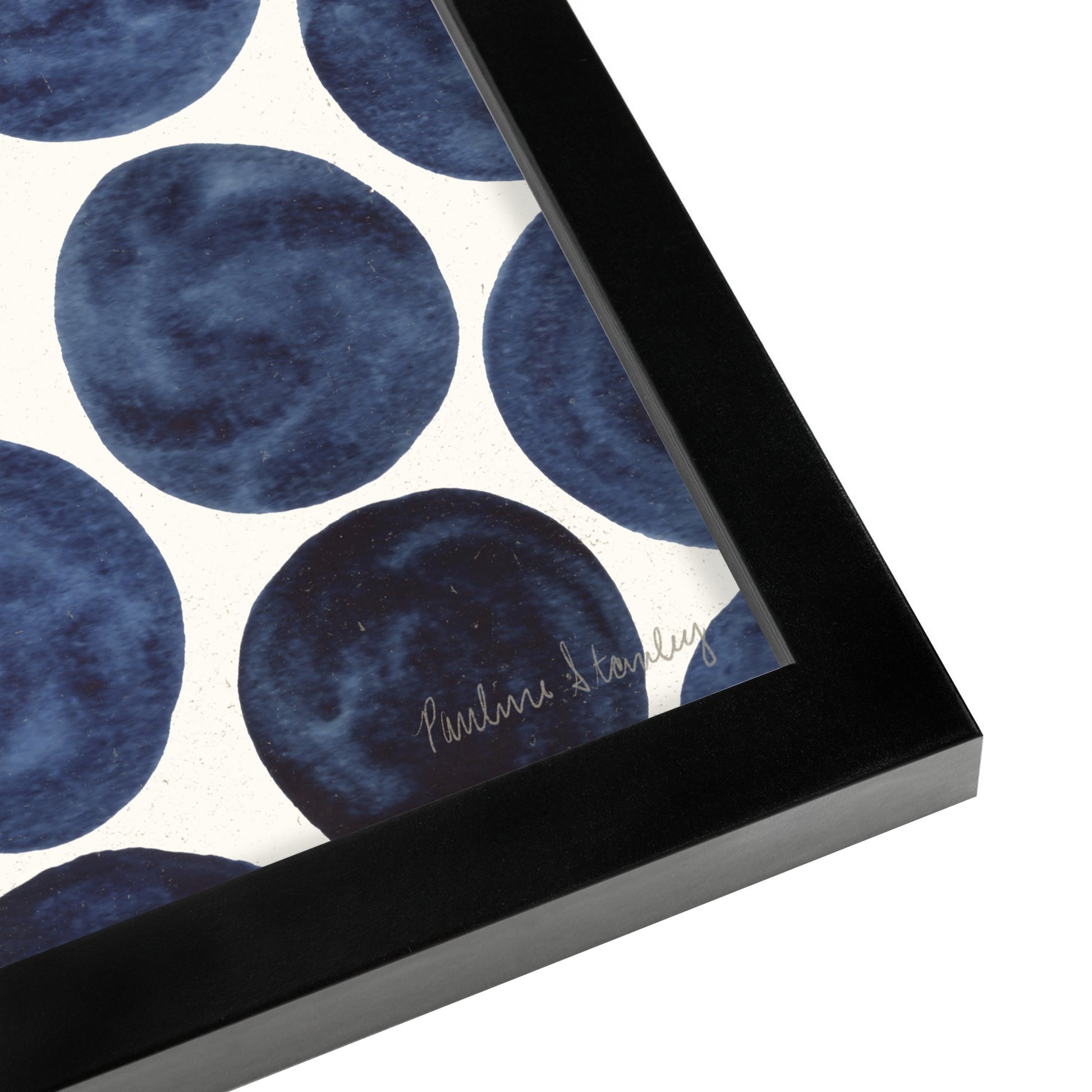 Blue Dots Gouache by Pauline Stanley - Framed Print - Americanflat