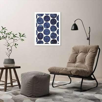 Blue Dots Gouache by Pauline Stanley - Framed Print - Americanflat