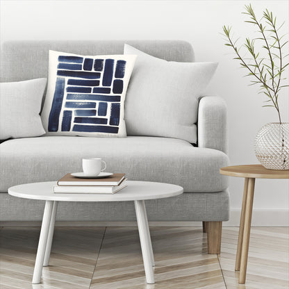Blue Strokes Gouache by Pauline Stanley - Pillow, Pillow, 14" X 14"